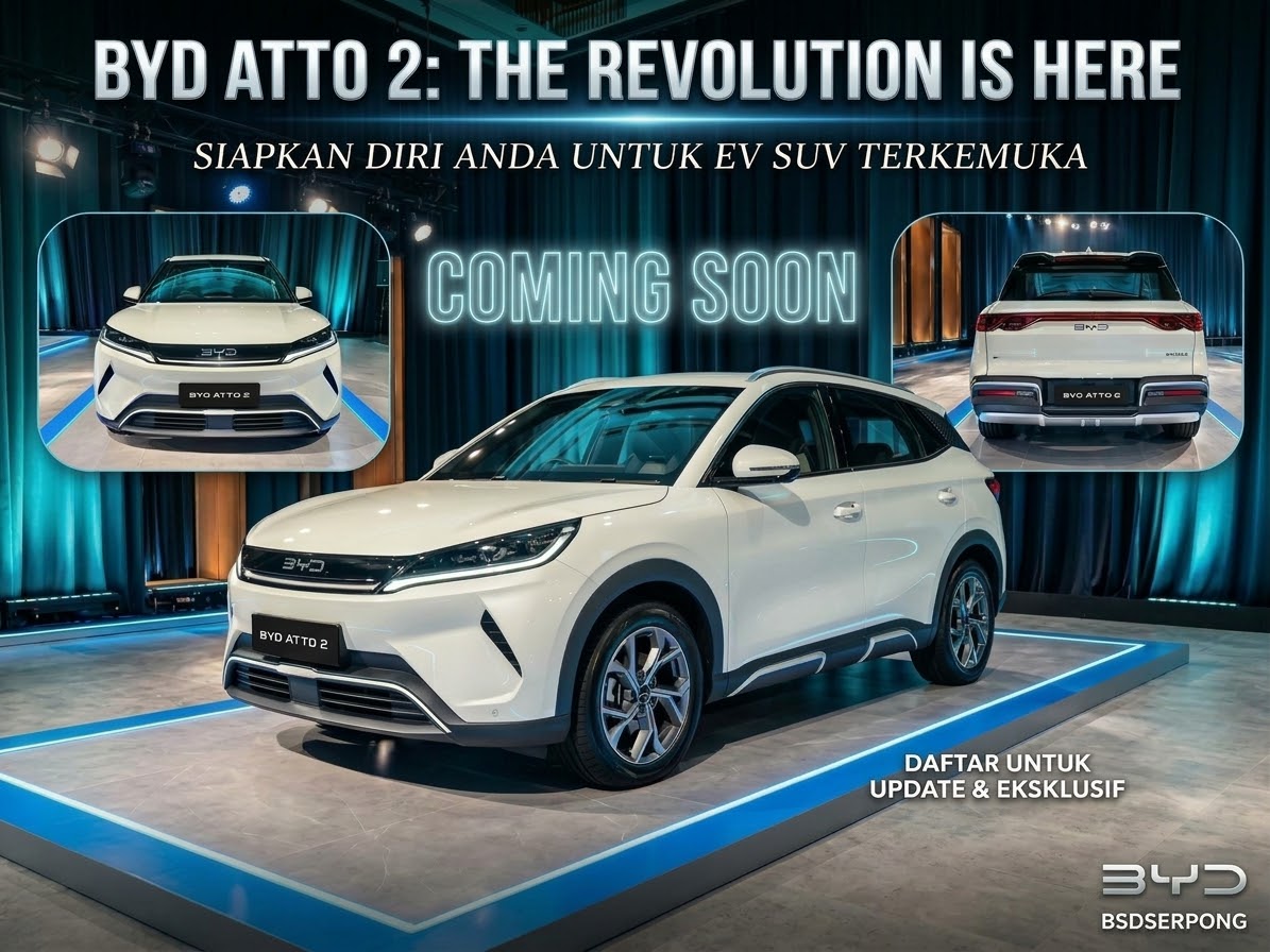 Poster BYD Atto 2 coming soon di BYD BSD Serpong