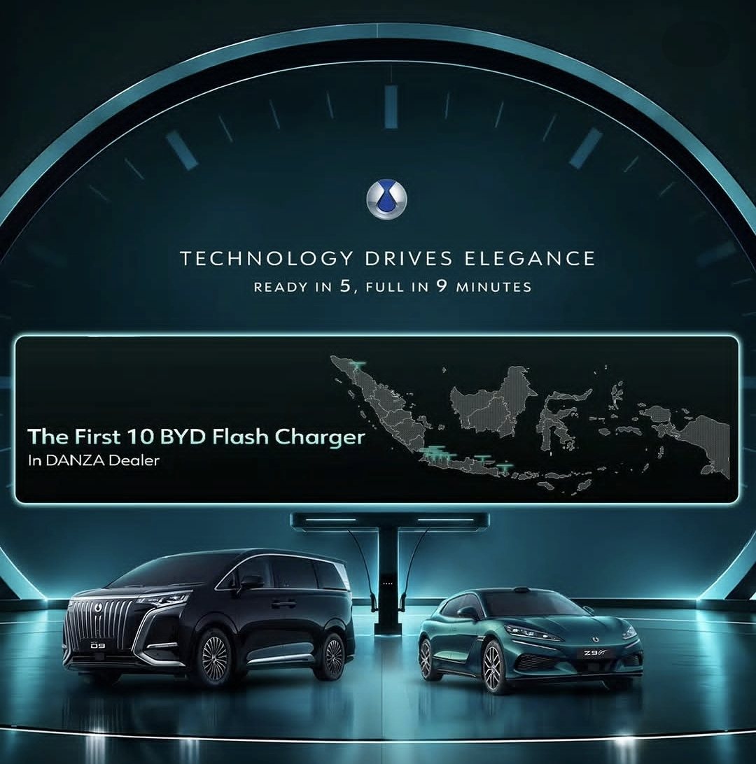 BYD Flash Charging: ready in 5, full in 9 minutes, 10 flash charger pertama di dealer Danza