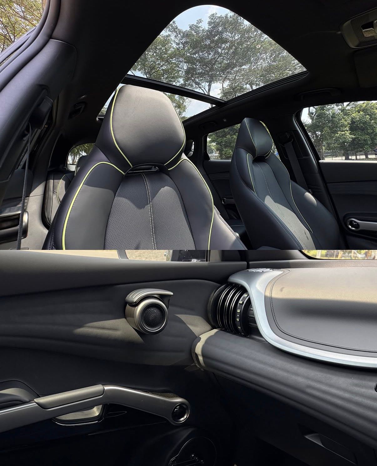 Jok ergonomis dan panoramic sunroof mewah pada Atto 3 Advanced Plus